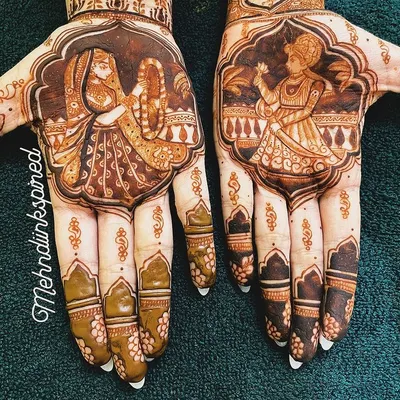 In our advanced tutorials, we teach you how to create symmetrical bride and groom designs across both palms. You will learn the art of character design, expression, and traditional attire to make your bridal mehndi truly special.
