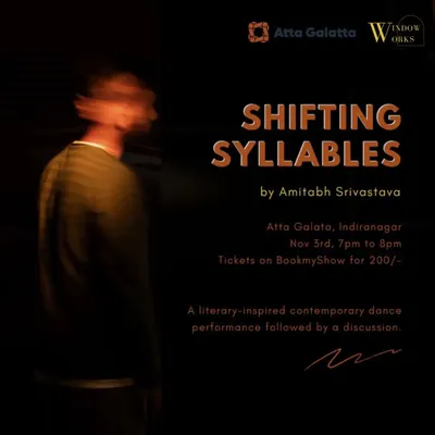 This is the poster for 'Shifting Syllables', a contemporary dance performance for which I provided sound design and dramaturgical input. My work involves creating an audio landscape that supports the narrative and emotional arc of a performance.