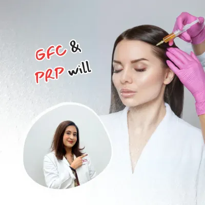 GFC (Growth Factor Concentrate) and PRP (Platelet-Rich Plasma) are two of my most effective non-surgical treatments. They are excellent for controlling hair fall and stimulating new growth by delivering a high concentration of your body's own growth factors directly to the scalp.