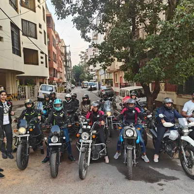 Our riding club hitting the streets of Bangalore for a breakfast ride. This is what our community is all about: good food, good company, and a great ride.