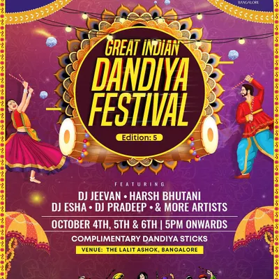 The official announcement for the 5th edition of the Great Indian Dandiya Festival. Being featured on the lineup for this multi-day event showcases my expertise in Dandiya and Garba music.