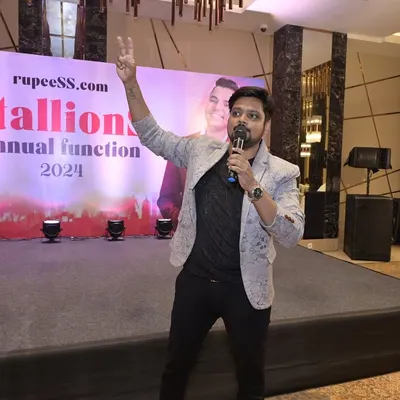 Commanding the stage at the Stallions Annual Function. As a corporate MC, I know how to hold the audience's attention and guide them through the evening's agenda with confidence and energy.