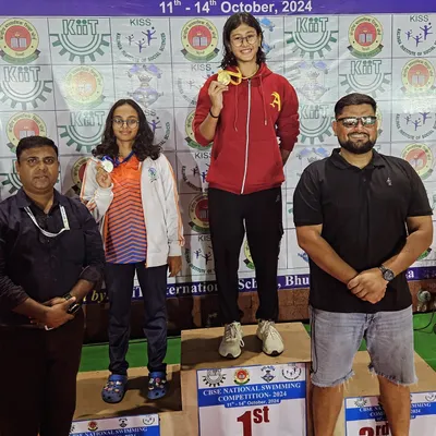 Another podium finish for Prapti Ghose at the CBSE National Swimming Competition. Standing proud with her gold medal, a testament to her dedication and our focused training program.