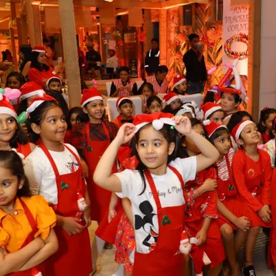 A Christmas special in Kolkata. The children, all dressed in festive red, were the perfect audience for stories about sharing and celebrating together.