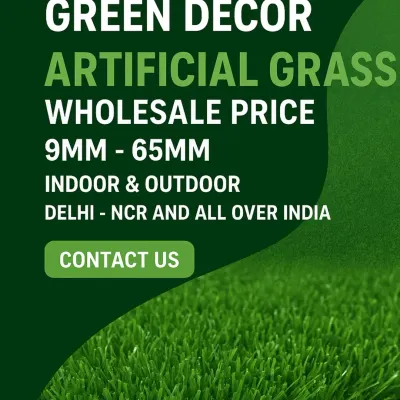 I am a wholesale supplier of artificial grass in Delhi, NCR, and across India. I stock a wide range of turf from 9mm to 65mm for both indoor and outdoor use at wholesale prices.