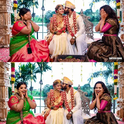 The priceless reactions of friends and family during a playful moment in the wedding ceremony. We love capturing these candid interactions that add so much joy to the day.