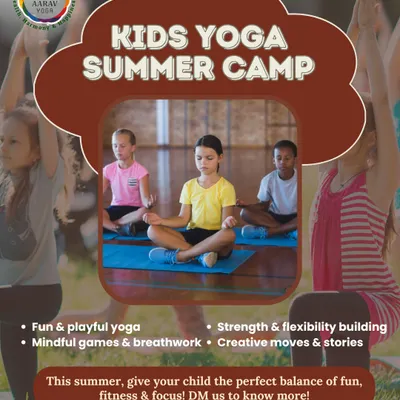 Make this summer a time for growth and fun with our Kids Yoga Summer Camp. This graphic details our program which includes playful yoga, mindful games, and creative movement to give your child a perfect balance of fitness and focus.