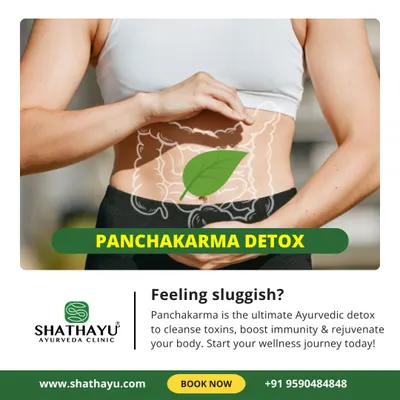 Feeling sluggish? Panchakarma is the ultimate Ayurvedic detox to cleanse toxins, boost immunity, and rejuvenate your body. This image illustrates how the process targets your digestive system to restore balance.