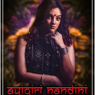 The official poster for my version of "Aigiri Nandini". This powerful chant is an example of the energy and devotion I bring to spiritual projects.