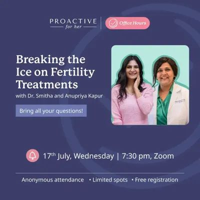 We're breaking the ice on fertility treatments. Join our exclusive virtual event with inspiring single mom Anupriya Kapur and our own Dr. Smitha Avula to discuss the reality of fertility treatments, PCOS, egg freezing, and more.