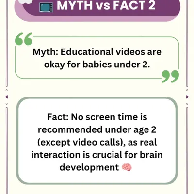 This is a crucial fact for early development. I advocate for no screen time for children under two, as real-world interaction is what truly builds a strong foundation for a healthy brain.