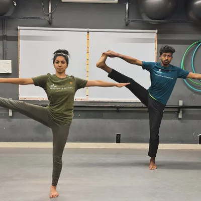 We challenge you to change you. This advanced yoga posture, Utthita Hasta Padangusthasana, demonstrates the balance, flexibility, and strength we help our clients build. Our goal is to help you discover what your body is truly capable of.