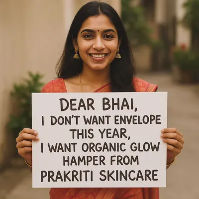 This Rakshabandhan, tell your bhai you want something that makes you glow. My organic hampers are the perfect way to start a new gifting trend.