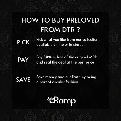 Buying pre-loved designer wear with us is as easy as Pick, Pay, and Save. This graphic explains our simple three-step process to owning authentic luxury fashion while saving money and supporting sustainability.