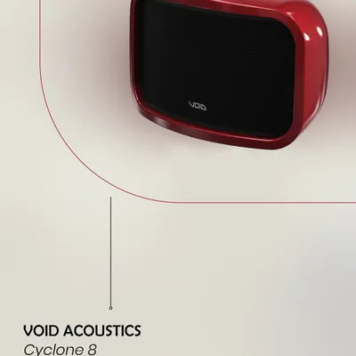 This is the Void Acoustics Cyclone 8 speaker. Its unique, weather-protected design makes it a perfect choice for delivering premium audio in both indoor and outdoor common areas without compromising on style.