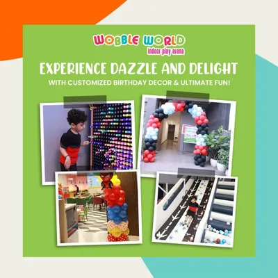 We create dazzling and delightful birthday experiences with customized decor. This collage shows our balloon arrangements and themed setups that make every party unique.
