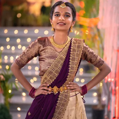The sister of the bride, looking confident and beautiful. For her, we did a very natural, minimalist makeup look that enhanced her youthful features, paired with a simple traditional braid.