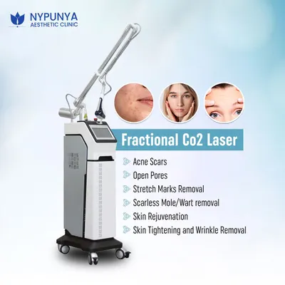 The Fractional CO2 laser is a powerful tool for skin rejuvenation. It effectively treats a wide range of concerns, including acne scars, open pores, stretch marks, wrinkles, and can even be used for scarless mole and wart removal.