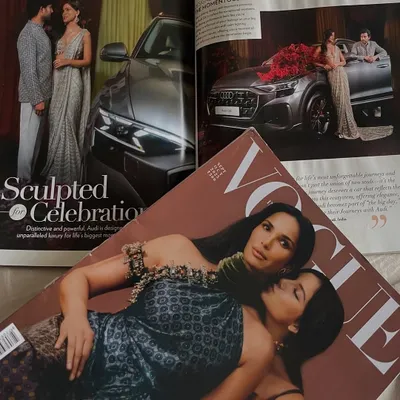 Seeing my work for Audi published in a Vogue magazine spread was an incredible moment. This shot shows the final print layout.