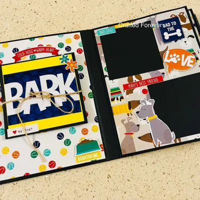 Every pawsome memory deserves a special place. This is an inside look at our dog-themed scrapbook, featuring fun stickers, interactive elements, and spots for your favorite photos.