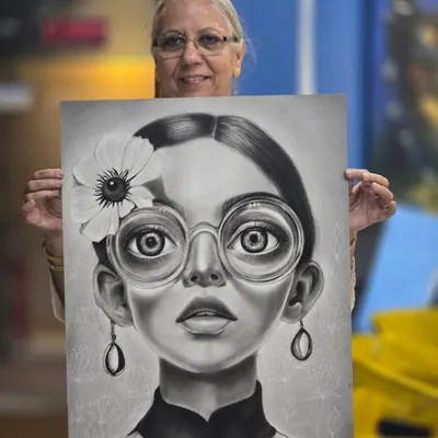 It's never too late to pursue your passion for art. We are so proud of our student, Reeta, who created this incredibly detailed and imaginative charcoal portrait, proving that creativity has no age limit.