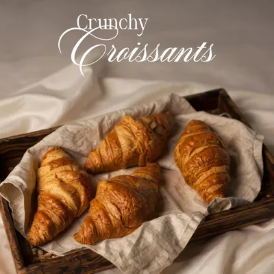 This is what a perfect croissant looks like. Golden-brown, with countless flaky layers that promise a satisfying crunch, giving way to a soft, buttery interior. It’s the ideal start to any morning.