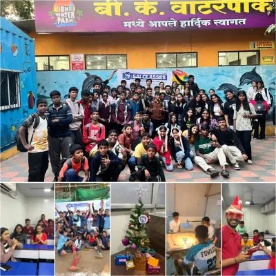 A collage capturing the highlights of our year, from a fun-filled picnic at a waterpark to Christmas celebrations and the Sai Sports Festival. This shows the diverse and lively student life at our classes.