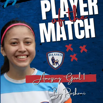Celebrating our captain Roshani, who was named Player of the Match for her amazing goal in the KSFA B-Division league.