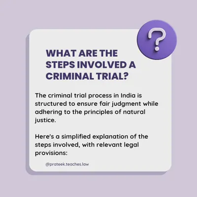 This is a simplified introduction to the stages of a criminal trial in India. The process is structured to ensure fairness and adherence to the principles of natural justice.