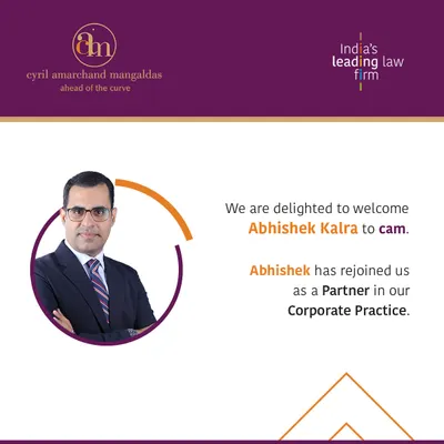 We are delighted to welcome back Abhishek Kalra, who has rejoined our Mumbai office as a Partner in our Corporate Practice.