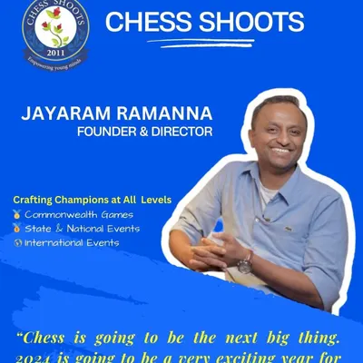 Introducing our founder and director, Jayaram Ramanna. His vision and passion for crafting champions at all levels are the driving force behind Chess Shoots.