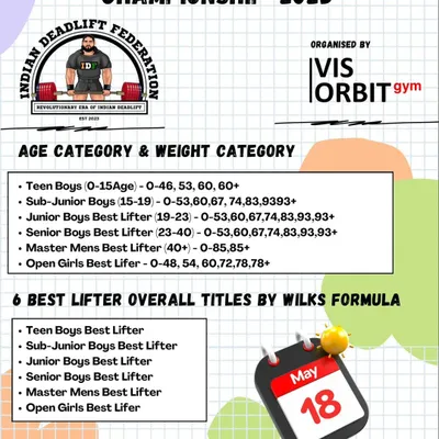 The official poster for a deadlift championship organized by my gym, Vis Orbit. We are proud to host events and grow the sport.