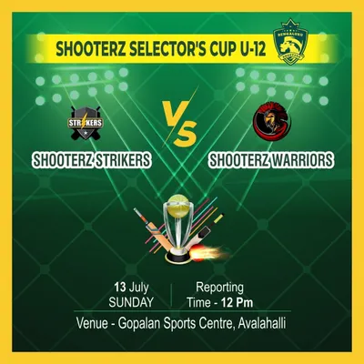 Announcing a key fixture in the Shooterz Selector's Cup U-12 tournament between our own Shooterz Strikers and Shooterz Warriors. Internal competition like this sharpens our players for league play.