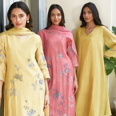 Not every day is a grand event, but you can still dress like it matters. These relaxed suits in soft pastel shades with delicate floral embroidery are perfect for everyday elegance, offering a look that is both comfortable and refined.