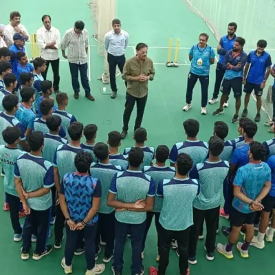 I always make time to speak directly with my players. Here, I am addressing the Mumbai U-23 and U-19 squads in a circle, a formation that encourages open discussion and shared learning before a major tournament.