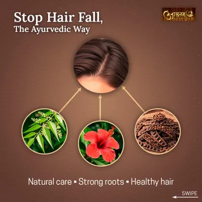 Are you struggling with hair fall? Ayurveda teaches us that the root cause often lies in an imbalance within. I use natural care with herbs like Neem and Hibiscus, combined with lifestyle adjustments, to strengthen your roots and restore your hair's health from the inside out.