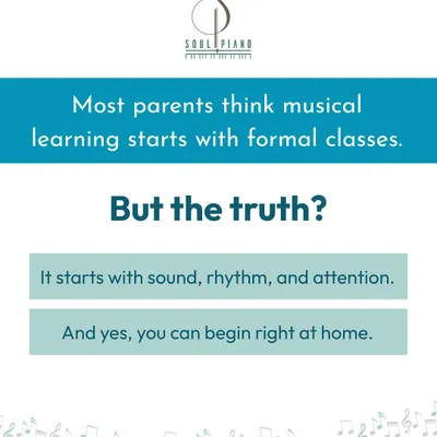 Most parents think musical learning starts with formal classes, but the truth is it begins right at home with sound, rhythm, and attention.
