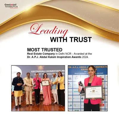 We are deeply honored to be named the 'Most Trusted Real Estate Company in Delhi NCR' at the Dr. A.P.J. Abdul Kalam Inspiration Awards 2024. This award reinforces our commitment to leading with trust and integrity in every transaction.