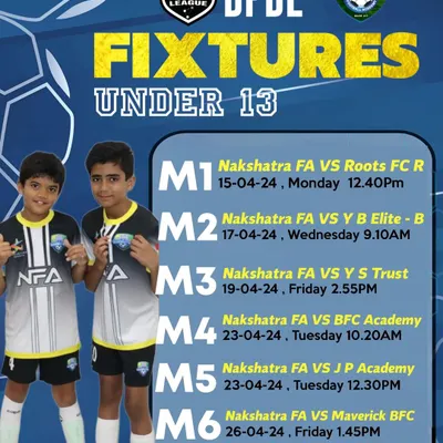 Here are the DPDL fixtures for our Under-13 team. This is our first tournament of 2024, and we are ready to compete.