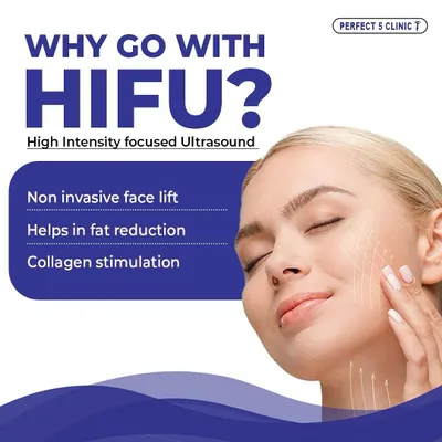 Why go with HIFU? This graphic explains the top benefits: it's a non-invasive facelift, it helps with fat reduction, and it stimulates collagen for firmer, more youthful skin.