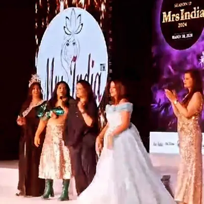 A proud moment seeing one of my rental gowns on the stage at the Mrs. India 2024 pageant. My dresses are perfect for when you need to look and feel your best.