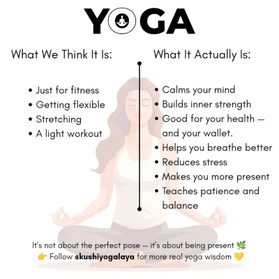 People often think yoga is just about stretching, but it is so much more. It is a holistic system for calming your mind, building inner strength, and reducing stress, ultimately leading to better overall health.