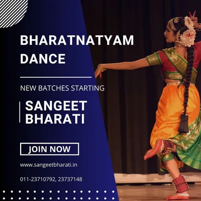 A dancer strikes a powerful Bharatnatyam pose. Our classes build flexibility and strength, focusing on the distinct geometry and posture of this ancient dance form.
