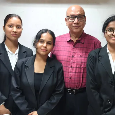 I believe in nurturing young legal minds. Here I am with a group of bright law aspirants, Neha, Alitta, and Apeksha, who are interning with me to learn the ropes of public interest litigation.
