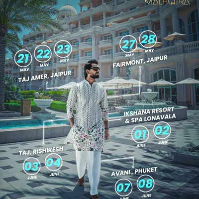 Jaipur, Lonavala, Rishikesh, Phuket. My calendar is a map of celebrations. This graphic shows my journey across some of the most beautiful wedding destinations. I'm grateful and ready for wherever the party takes me next.