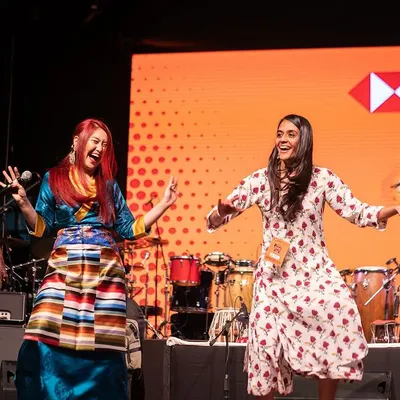 A moment of pure joy and dance on stage during our performance at Mumbai Drum Day 2024. This is where we showcase the performance aspect of West African music with the Taal Inc. Rhythm Ensemble.