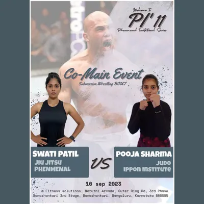 We actively participate in and promote local combat sports events. This is a poster for a co-main event featuring one of our fighters in a submission wrestling bout.