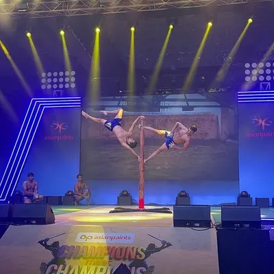 We were incredibly proud to perform at the pre-match ceremony for the India vs. Pakistan ICC World Cup match in Ahmedabad. Our artists showcased the power and grace of Mallakhamb on an international stage.
