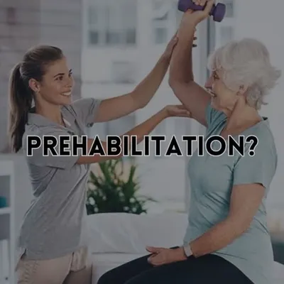 "Prehabilitation" is a term for the proactive approach of preparing your body for surgery. This image represents the process of working with a physiotherapist to build strength and resilience before an operation to improve outcomes.