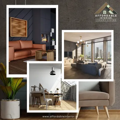 A collage showcasing the diversity of our design portfolio, from modern living rooms to professional office spaces. It reflects our expertise in both residential and commercial projects.